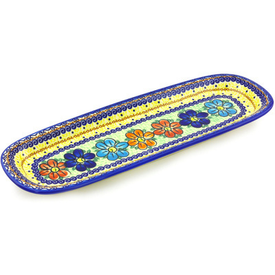 Polish Pottery Platter 15&quot; Glorious Morning UNIKAT