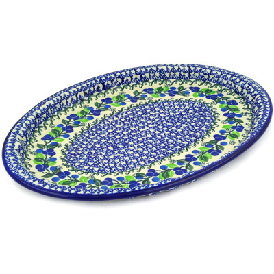 Polish Pottery Platter 15&quot; Limeberry