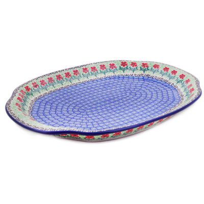 Polish Pottery Platter 15&quot; Maraschino