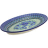 Polish Pottery Platter 15&quot; Moody Blues UNIKAT
