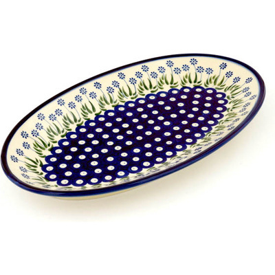 Polish Pottery Platter 15&quot; Springing Calendulas