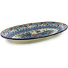 Polish Pottery Platter 15&quot; Summer Landscape UNIKAT