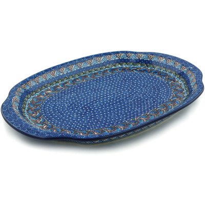 Polish Pottery Platter 15&quot; UNIKAT