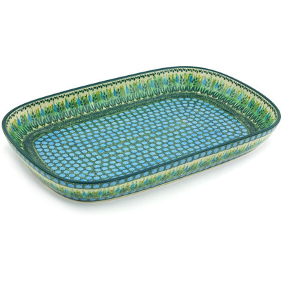 Polish Pottery Platter 16&quot; Prairie Land UNIKAT