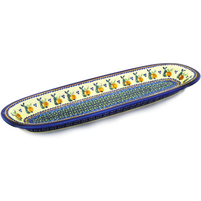 Polish Pottery Platter 17" Apple Pears
