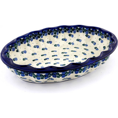 Polish Pottery Platter 17&quot; Blackberry Vines