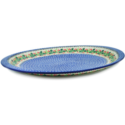 Polish Pottery Platter 17&quot; Blooming Rowan