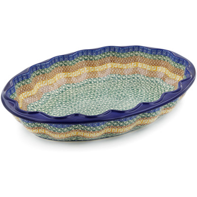 Polish Pottery Platter 17&quot; Grecian Sea