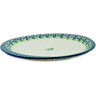 Polish Pottery Platter 17&quot; Green Flora