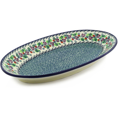 Polish Pottery Platter 18&quot; Berry Garland