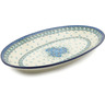 Polish Pottery Platter 18&quot; Forget Me Not UNIKAT