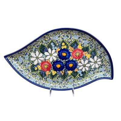 Polish Pottery Platter 18&quot; Magical Spring UNIKAT