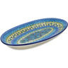 Polish Pottery Platter 18&quot; Summer Garden UNIKAT