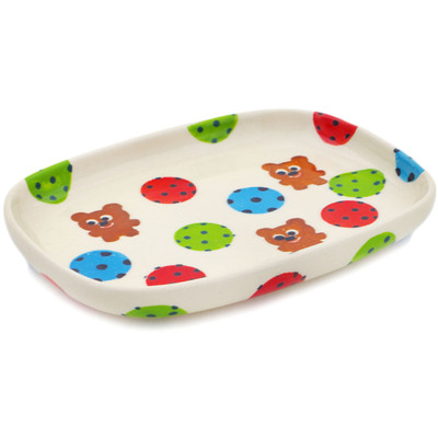Polish Pottery Platter 6&quot; Beary Fun Day