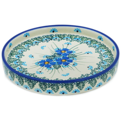 Polish Pottery Platter 6" Forget Me Not UNIKAT