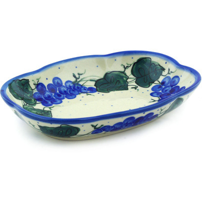 Polish Pottery Platter 6" Grape Vines UNIKAT
