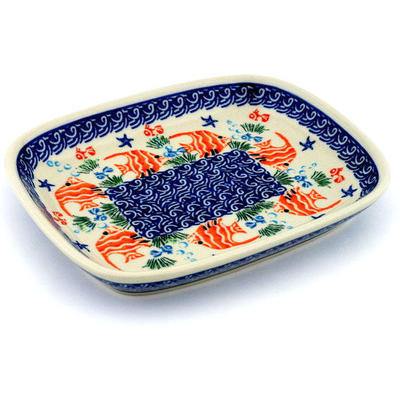Polish Pottery Platter 7&quot; Angel Fish
