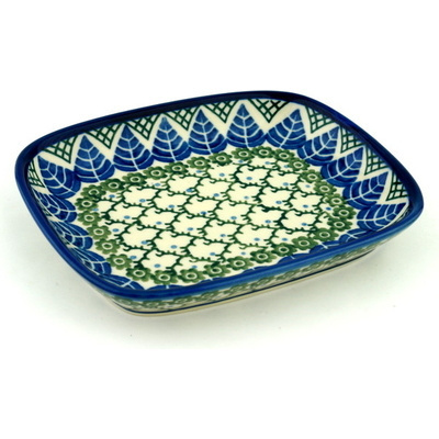 Polish Pottery Platter 7&quot; Blue Alpine