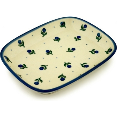 Polish Pottery Platter 7" Blue Buds