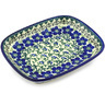Polish Pottery Platter 7&quot; Blue Dogwood