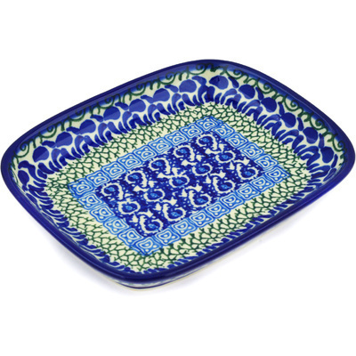 Polish Pottery Platter 7&quot; Blue Passion