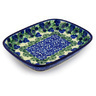 Polish Pottery Platter 7&quot; Blueberry Fields Forever