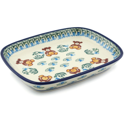 Polish Pottery Platter 7&quot; Childrens Baby Bear