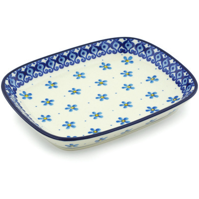 Polish Pottery Platter 7" Flower Doodle