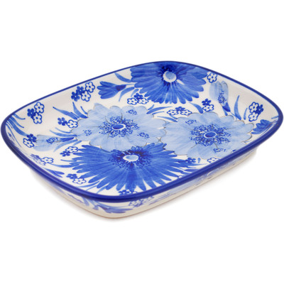 Polish Pottery Platter 7&quot; Flowers In The Sky UNIKAT