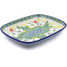 Polish Pottery Platter 7&quot; Hidden Pansy UNIKAT