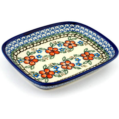 Polish Pottery Platter 7&quot; Lancaster Rose