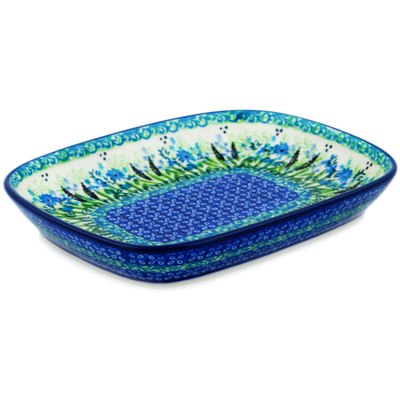 Polish Pottery Platter 7&quot; Lavender Meadow UNIKAT