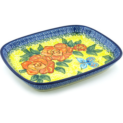Polish Pottery Platter 7&quot; Matisse Flowers UNIKAT