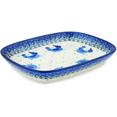 Polish Pottery Platter 7" Run Chicken Run