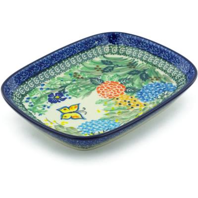 Polish Pottery Platter 7&quot; Spring Garden UNIKAT