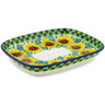 Polish Pottery Platter 7&quot; Summer Sunflower UNIKAT