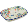 Polish Pottery Platter 7&quot; Verdant Hummingbird Spring UNIKAT