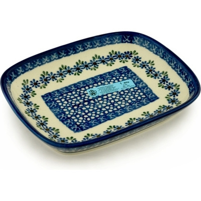 Polish Pottery Platter 7&quot; Wildflower Garland