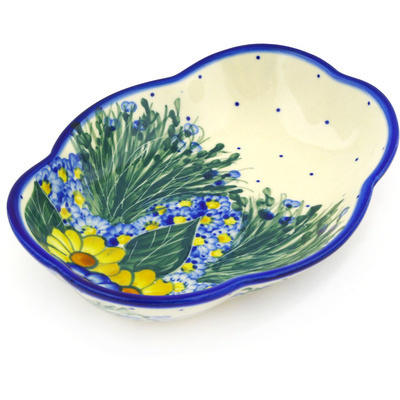Polish Pottery Platter 7&quot; Wildflower Meadow