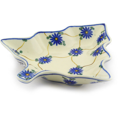 Polish Pottery Platter 8&quot; Aster Trellis