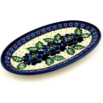Polish Pottery Platter 8&quot; Blue Bliss