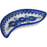 Polish Pottery Platter 8&quot; Blue Wildflower UNIKAT
