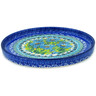 Polish Pottery Platter 8&quot; Buquet Azul UNIKAT