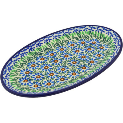 Polish Pottery Platter 8&quot; Cactus UNIKAT