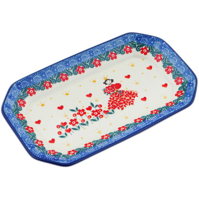 Polish Pottery Platter 8&quot; Cute As A Button UNIKAT