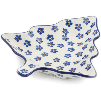 Polish Pottery Platter 8&quot; Daisy Dots