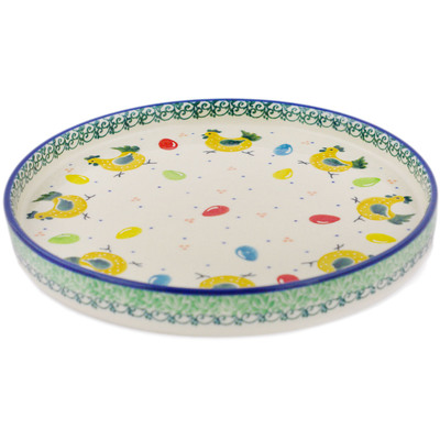 Polish Pottery Platter 8&quot; Egg Hunt