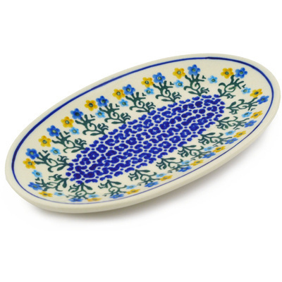 Polish Pottery Platter 8&quot; Field Of Wildflowers