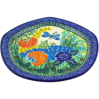Polish Pottery Platter 8&quot; Garden Delight UNIKAT