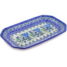 Polish Pottery Platter 8&quot; Gentian Wreath UNIKAT